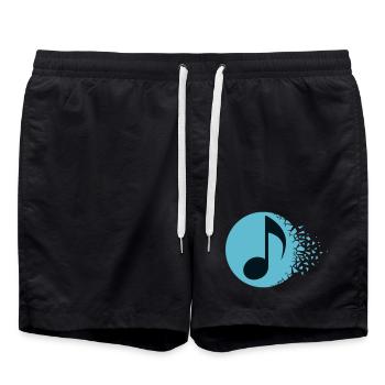 Melodische Burst-Note - Badeshorts - Schwarz - Vorne - AI Model Male 185 light (185cm)