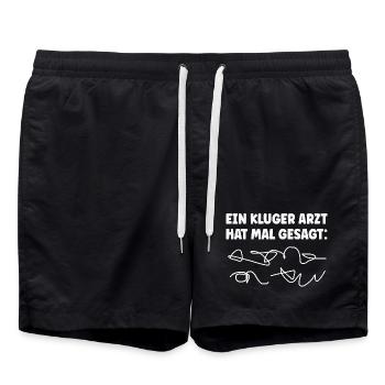 Arzt Doktor Ärzte - Badeshorts - Schwarz - Vorne - AI Model Male 185 light (185cm)