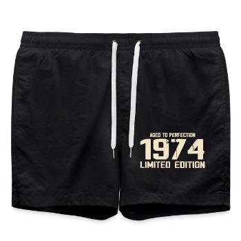1974 Edition limitée 1974 Anniversaire 1974 Rétro - Short de bain - noir - Devant - AI Model Male 185 light (185cm)