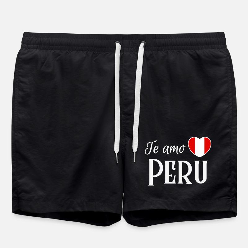 Je t’aime Pérou, fierté péruvienne - Short de bain - noir
