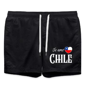 I love Chile, Chilean pride - Swim Trunks - black - Front - AI Model Male 185 light (185cm)