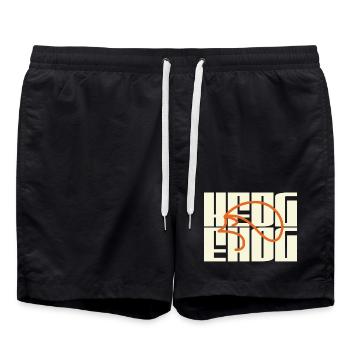Merch mit dem Logo deines Lieblingsigels  - Badeshorts - Schwarz - Vorne - AI Model Male 185 light (185cm)