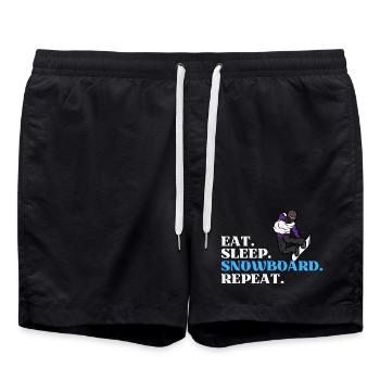 Eat Sleep Snowboard Repeat - Badeshorts - Schwarz - Vorne - AI Model Male 185 light (185cm)