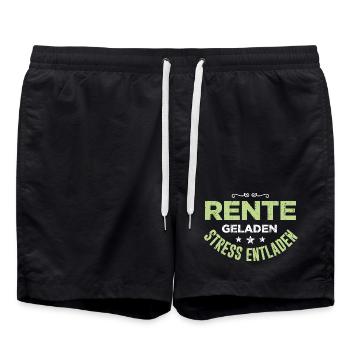 Rente geladen Geschenk zur Pensionierung - Badeshorts - Schwarz - Vorne - AI Model Male 185 light (185cm)