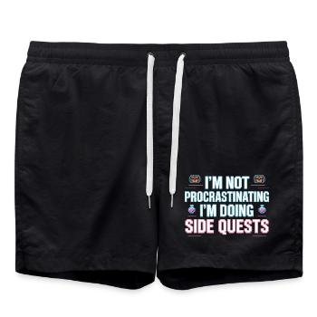 Im Not Procrastinating Im Doing Side Quests - Swim Trunks - black - Front - AI Model Male 185 light (185cm)