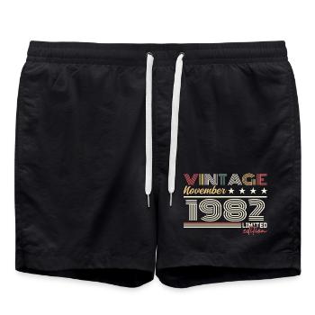November 1982 - Swim Trunks - black - Front - AI Model Male 185 light (185cm)