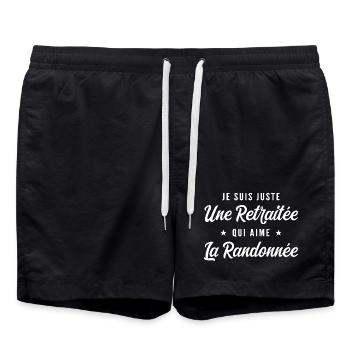 Retraitée Amoureuse de la Randonnée - Short de bain - noir - Devant - AI Model Male 185 light (185cm)