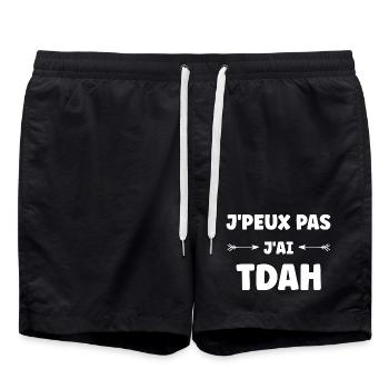 J'ai TDAH Punch Line Audacieuse - Short de bain - noir - Devant - AI Model Male 185 light (185cm)
