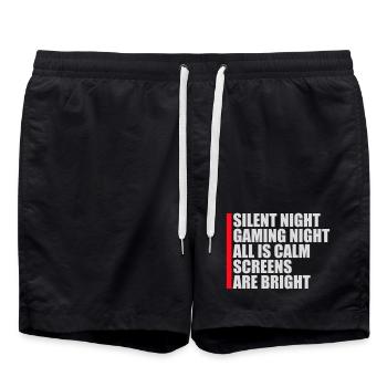 Silent Night Gaming Night All Calm Screens Bright - Badeshorts - Schwarz - Vorne - AI Model Male 185 light (185cm)