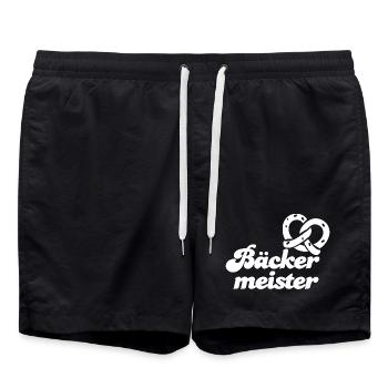 Bäckermeister - Badeshorts - Schwarz - Vorne - AI Model Male 185 light (185cm)