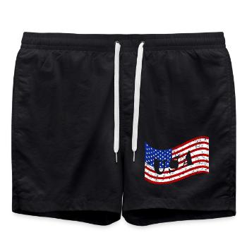 Drapeau des États-Unis - Short de bain - noir - Devant - AI Model Male 185 light (185cm)