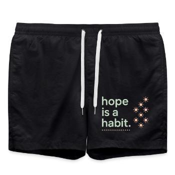 Mental health awareness, - Swim Trunks - black - Front - AI Model Male 185 light (185cm)
