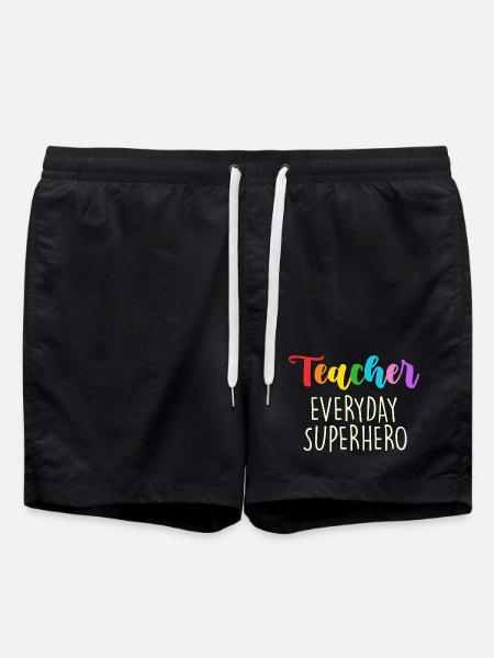 Teacher Everyday Superhero Design - Swim Trunks - black
