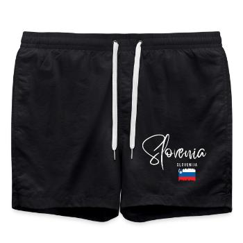 Fabriqué en Slovénie, fierté slovène - Short de bain - noir - Devant - AI Model Male 185 light (185cm)