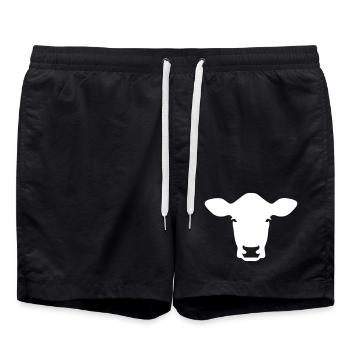Icône de tête d’animal de ferme de vaches Icône - Short de bain - noir - Devant - AI Model Male 185 light (185cm)