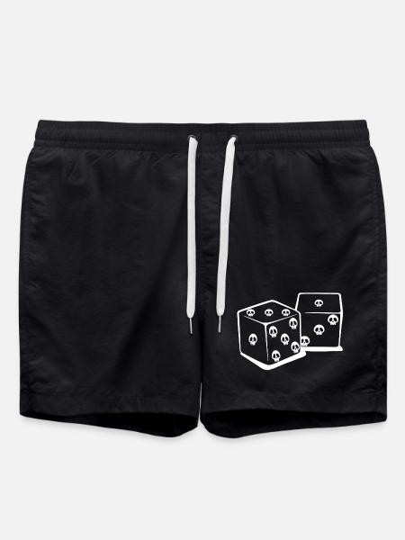 Playing with dice (white) - Swim Trunks - black