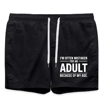 Je suis souvent pris pour un adulte à cause de mon âge - Short de bain - noir - Devant - AI Model Male 185 light (185cm)