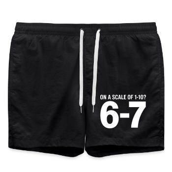 Sur une échelle de 1 10 6 7 Humour de Lustiger Spruch - Short de bain - noir - Devant - AI Model Male 185 light (185cm)