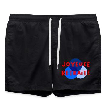 RETIREMENT. RETIREMENT. RETIRED. RETIREMENT - Swim Trunks - black - Front - AI Model Male 185 light (185cm)