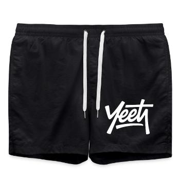 Yeet – Lustige Gen-Alpha-Memes - Badeshorts - Schwarz - Vorne - AI Model Male 185 light (185cm)