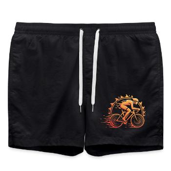 Fahrradfahrer - Badeshorts - Schwarz - Vorne - AI Model Male 185 light (185cm)