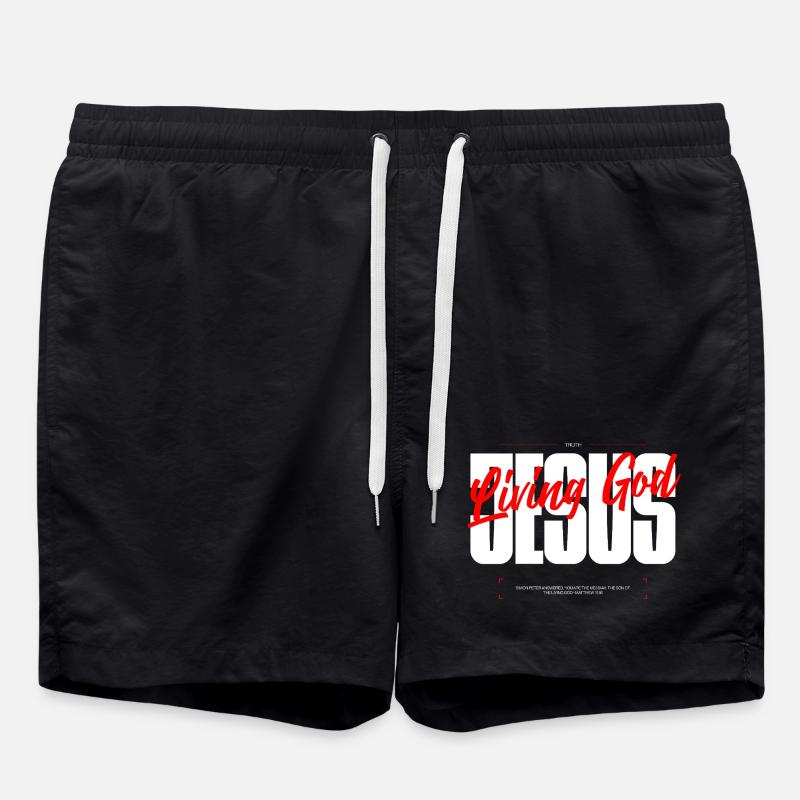 Lebender Gott Typografie Tee - Badeshorts - Schwarz