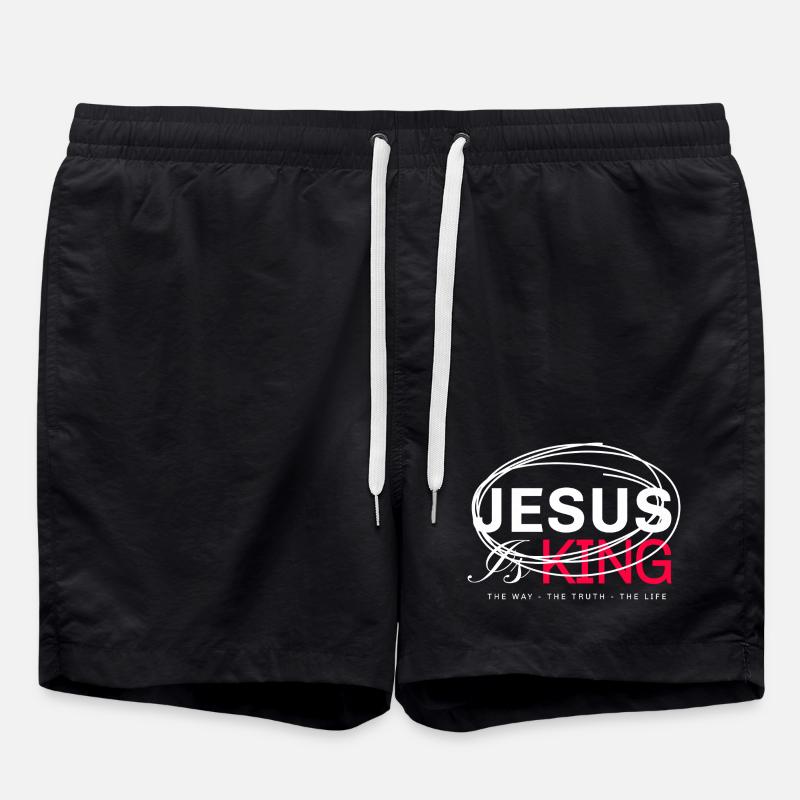 Jesus King Fette Typografie - Badeshorts - Schwarz