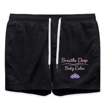 Prenatal Yoga Expectant Mother - Swim Trunks - black - Front - AI Model Male 185 light (185cm)
