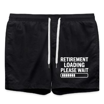 Retirement Loading Please Wait - Swim Trunks - black - Front - AI Model Male 185 light (185cm)