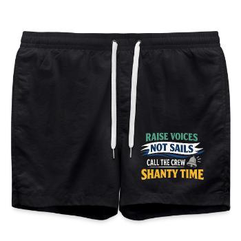 Communauté de musique folk Shanty Crew - Short de bain - noir - Devant - AI Model Male 185 light (185cm)