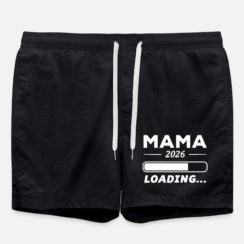 Mama 2026 Loading... - Badeshorts - Schwarz