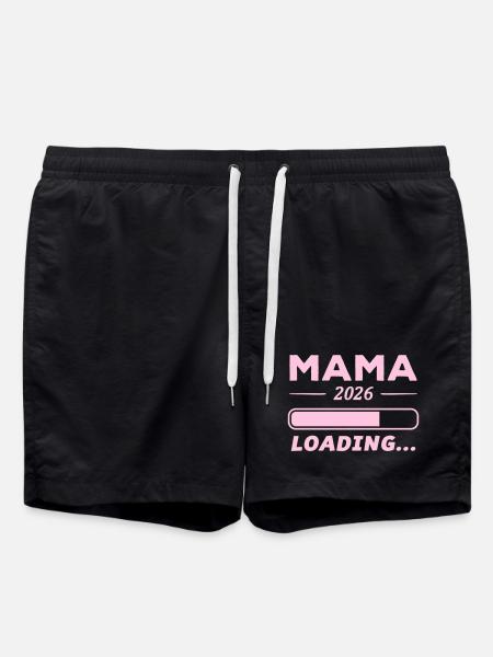 Mama 2026 Loading... - Badeshorts - Schwarz
