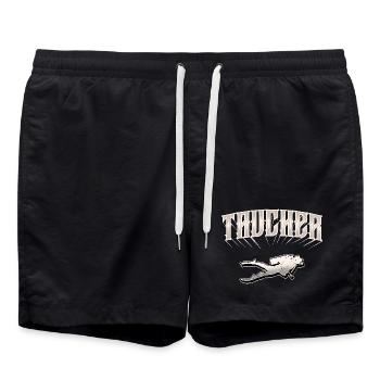 Diving divers - Swim Trunks - black - Front - AI Model Male 185 light (185cm)