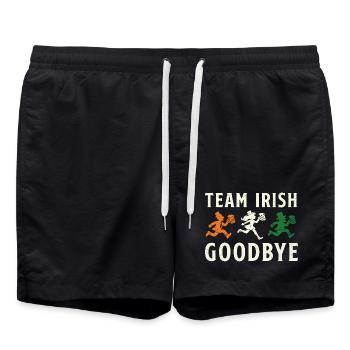 Team Irish Goodbye St Patrick’s Day - Swim Trunks - black - Front - AI Model Male 185 light (185cm)