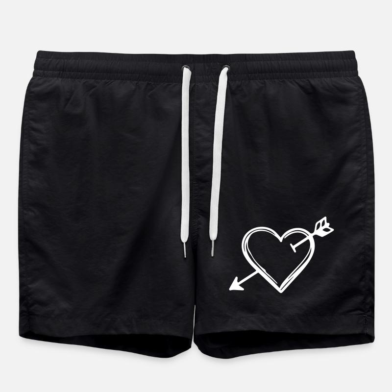 Herz Pfeil Symbol - Badeshorts - Schwarz