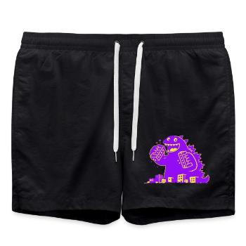 Le monstre mange la ville - Short de bain - noir - Devant - AI Model Male 185 light (185cm)