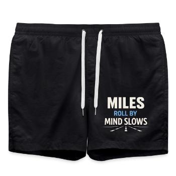 Trucking Therapy Road is my therapy trucker - Swim Trunks - black - Front - AI Model Male 185 light (185cm)