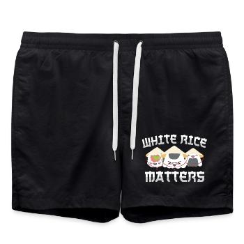 Le riz blanc est important - Short de bain - noir - Devant - AI Model Male 185 light (185cm)