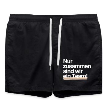 Strong Together — Team Spirit Design - Swim Trunks - black - Front - AI Model Male 185 light (185cm)