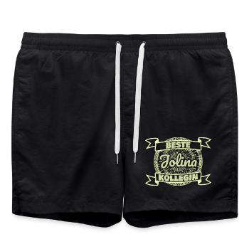Jolina as a colleague - Swim Trunks - black - Front - AI Model Male 185 light (185cm)