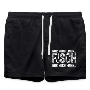 Angler Shirt,  Nur noch einen Fisch, Hoodie, Cap - Badeshorts - Schwarz - Vorne - AI Model Male 185 light (185cm)