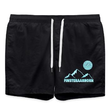 Alpinisme Finsteraarhorn - Short de bain - noir - Devant - AI Model Male 185 light (185cm)