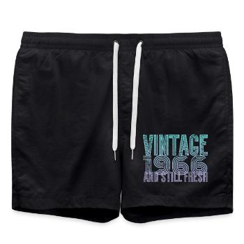 Vintage 1966 - Badeshorts - Schwarz - Vorne - AI Model Male 185 light (185cm)