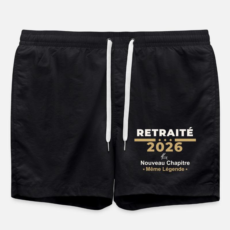 Retraité 2026 – Humour Retraite - Short de bain - noir