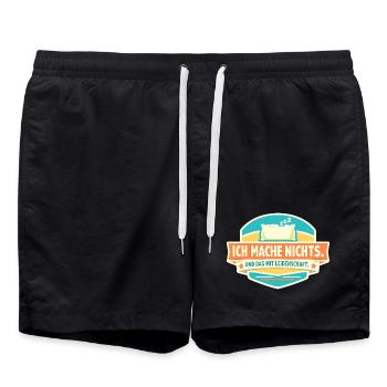 Ich mache nichts. Mit Leidenschaft. - Badeshorts - Schwarz - Vorne - AI Model Male 185 light (185cm)