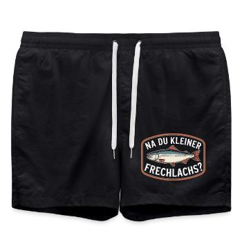 Na Du Kleiner Frechlachs Gamer Lachs Meme Zocker - Badeshorts - Schwarz - Vorne - AI Model Male 185 light (185cm)