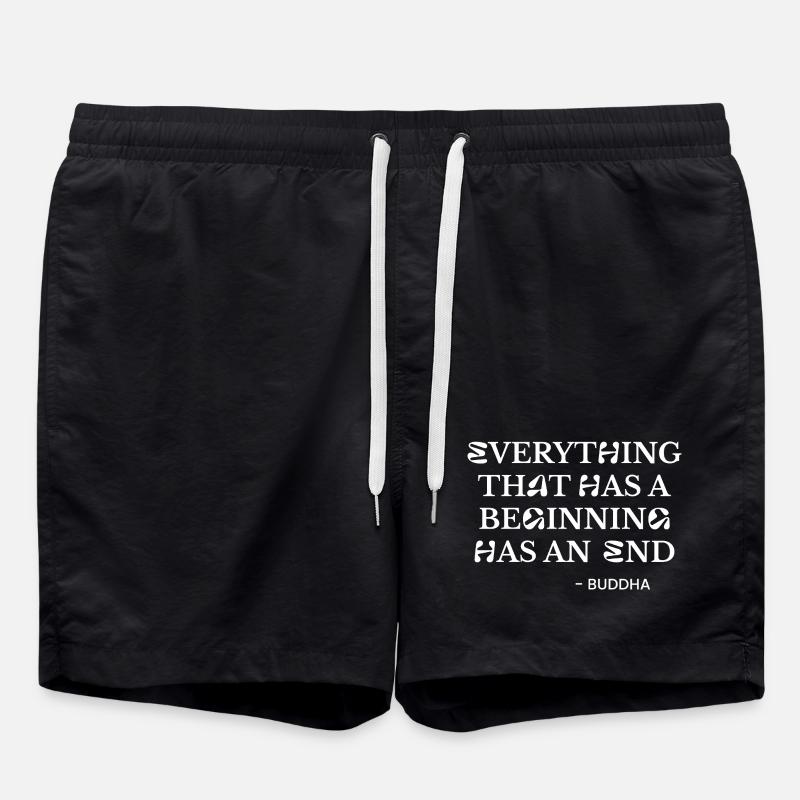 Buddha Quote Tee - Swim Trunks - black