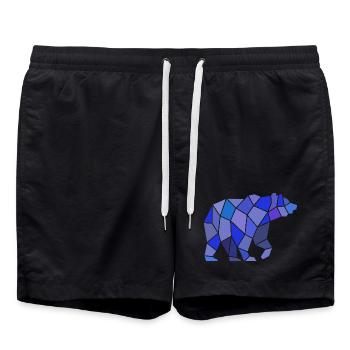 Geometrischer Bär aus Mosaik - Badeshorts - Schwarz - Vorne - AI Model Male 185 light (185cm)