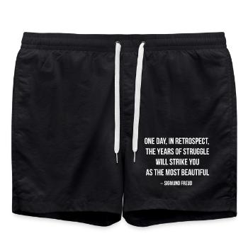 Retrospective Struggle Becomes Beauty - Swim Trunks - black - Front - AI Model Male 185 light (185cm)