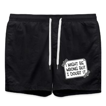 I Might Be Wrong But I Doubt It Funny Sarcastic - Swim Trunks - black - Front - AI Model Male 185 light (185cm)